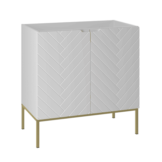 Móvel de toucador branco Daria 80 cm sobre pernas