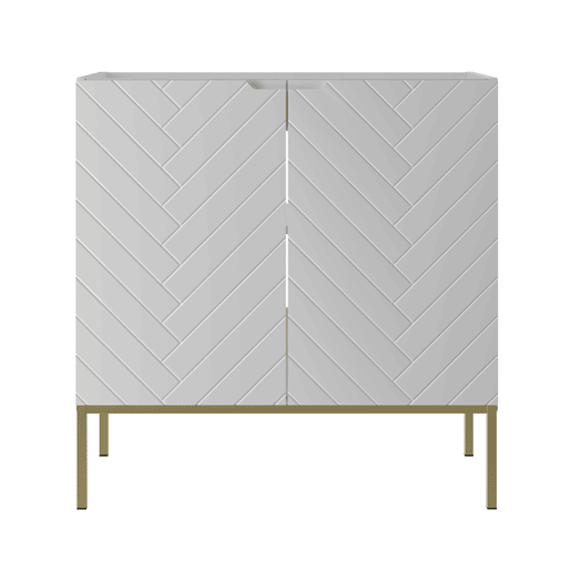 Móvel de toucador branco Daria 80 cm sobre pernas