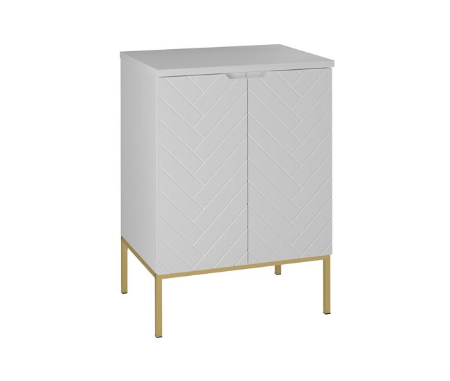 Mueble bajo lavabo 60cm encimera 2 puertas sobre patas daria blanco