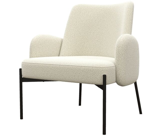 Sillón de tela cozy ecru