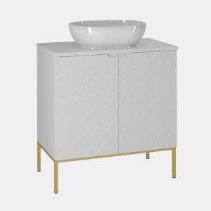 Móvel de toucador simples de 80 cm com pés Daria Branco