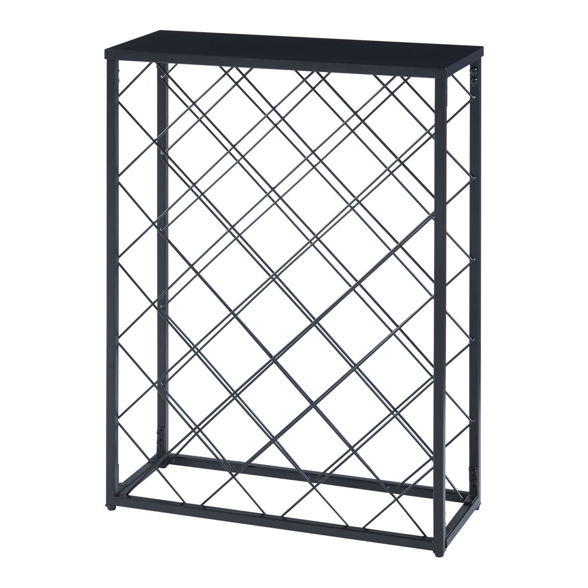 Estantería de vino con rejillas taivassalo acero 72x53x20 cm - negro [en.casa]