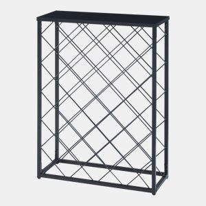 Garrafeira de aço Taivassalo com grelhas 72x53x20 cm - Preto en.casa