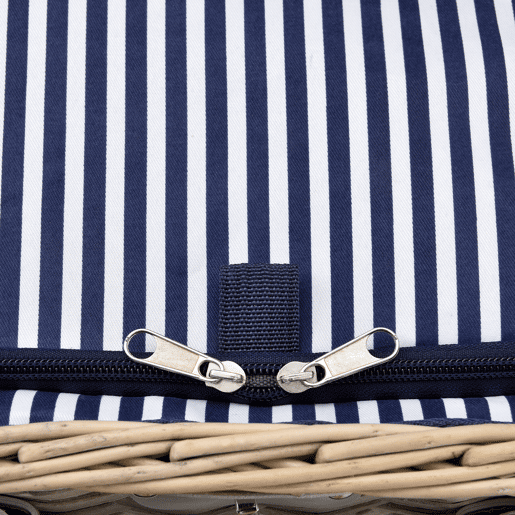 casa.pro Cesto de piquenique para 4 pessoas com geleira, talheres, pratos, copos - branco  azul