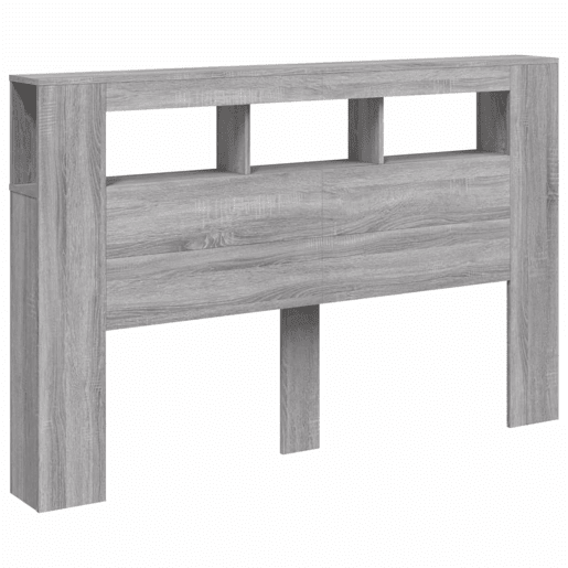vidaXL Cabeceira c LEDs 160x18,5x103,5 cm sonoma cinzento