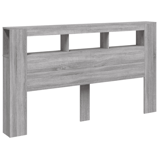 vidaXL Cabeceira c LEDs 180x18,5x103,5 cm sonoma cinzento