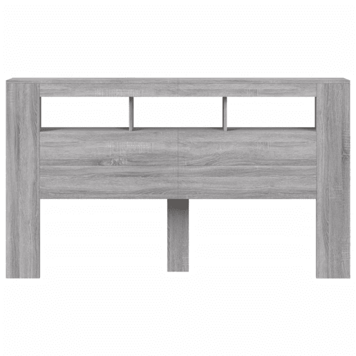 vidaXL Cabeceira c LEDs 180x18,5x103,5 cm sonoma cinzento