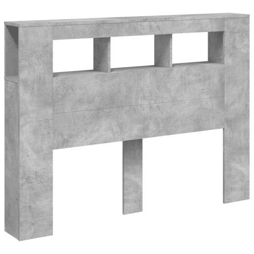 vidaXL Cabeceira c LEDs 140x18,5x103,5 cm cinzento-cimento