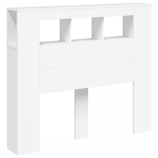 vidaXL Cabeceira cama c LEDs 120x18,5x103,5 cm deriv. madeira branco