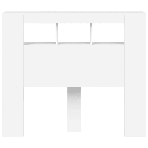 vidaXL Cabeceira cama c LEDs 120x18,5x103,5 cm deriv. madeira branco