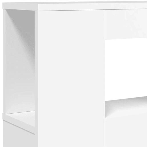 vidaXL Cabeceira cama c LEDs 120x18,5x103,5 cm deriv. madeira branco