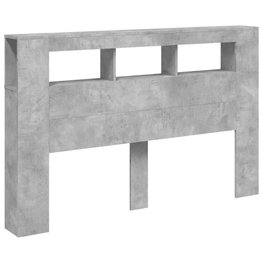 vidaXL Cabeceira c LEDs 160x18,5x103,5 cm cinzento-cimento vidaXL Cabeceira c LEDs 160x18,5x103,5 cm cinzento-cimento