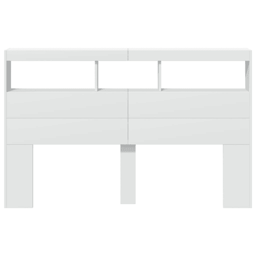 vidaXL Armário de cabeceira com luzes LED 160x17x102 cm branco