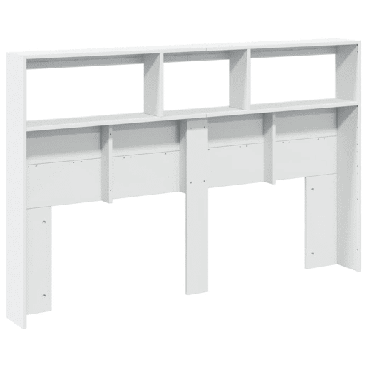 vidaXL Armário de cabeceira com luzes LED 160x17x102 cm branco