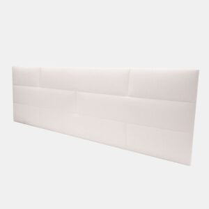 Cabeceira de casal Cube estofada em tijolo para quarto principal, cor branca, 166x54x3 cm
