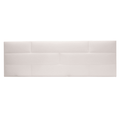Cabeceira de casal Cube estofada em tijolo para quarto principal, cor branca, 166x54x3 cm