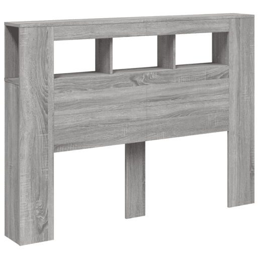 vidaXL Cabeceira c LEDs 140x18,5x103,5 cm sonoma cinzento