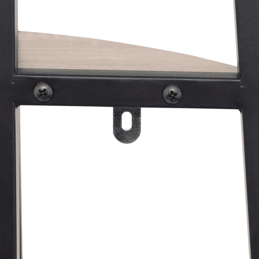 Prateleira de canto Aliaj 5 prateleiras de metal estilo industrial preto e carvalho claro 180x35x35 cm Prateleira de canto Aliaj 5 prateleiras de metal estilo industrial preto e carvalho claro 180x35x35 cm