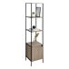 Estantería Salón con 1 puerta y 3 Estantes Acero Estantería Salón con 1 puerta y 3 Estantes Acero Negro/ Madera