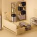 Estantería Salón con 1 puerta y 3 Estantes Acero Estantería Salón con 1 puerta y 3 Estantes Acero Negro/ Madera