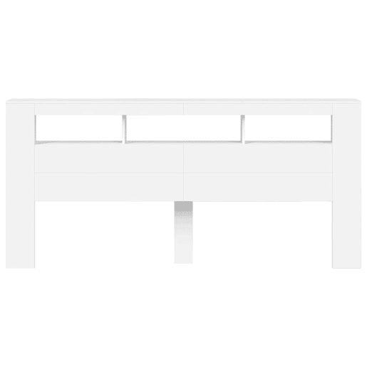 vidaXL Cabeceira cama c LEDs 220x18,5x103,5 cm deriv. madeira branco
