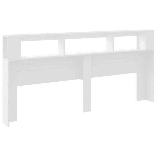 vidaXL Cabeceira cama c LEDs 220x18,5x103,5 cm deriv. madeira branco