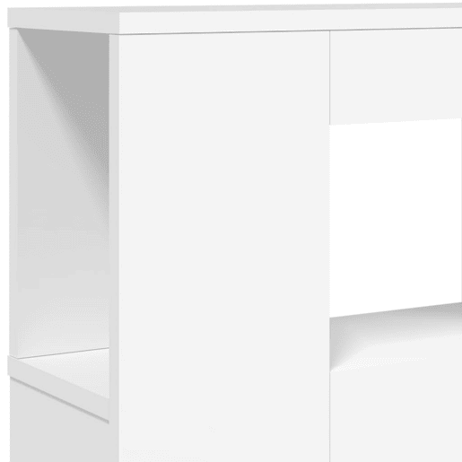 vidaXL Cabeceira cama c LEDs 220x18,5x103,5 cm deriv. madeira branco