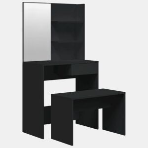 vidaXL Conjunto de toucador 74,5x40x141 cm preto