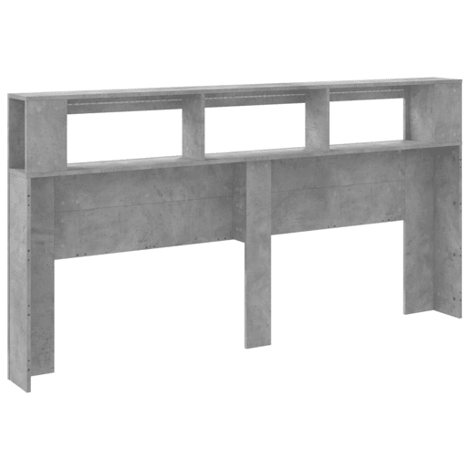 vidaXL Cabeceira c LEDs 200x18,5x103,5cm deriv. madeira cinza cimento vidaXL Cabeceira c LEDs 200x18,5x103,5cm deriv. madeira cinza cimento