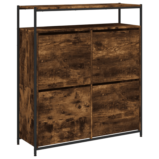 vidaXL Sapateira c 4 gavetas articuladas 100x34x112cm carvalho fumado vidaXL Sapateira c 4 gavetas articuladas 100x34x112cm carvalho fumado