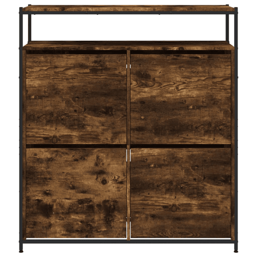 vidaXL Sapateira c 4 gavetas articuladas 100x34x112cm carvalho fumado vidaXL Sapateira c 4 gavetas articuladas 100x34x112cm carvalho fumado