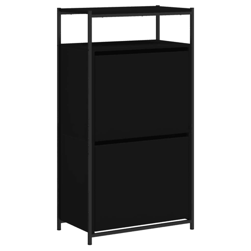 vidaXL Sapateira 60x34x112 cm derivados de madeira preto vidaXL Sapateira 60x34x112 cm derivados de madeira preto
