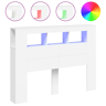 vidaXL Cabeceira cama c LEDs 140x18,5x103,5 cm deriv. madeira branco