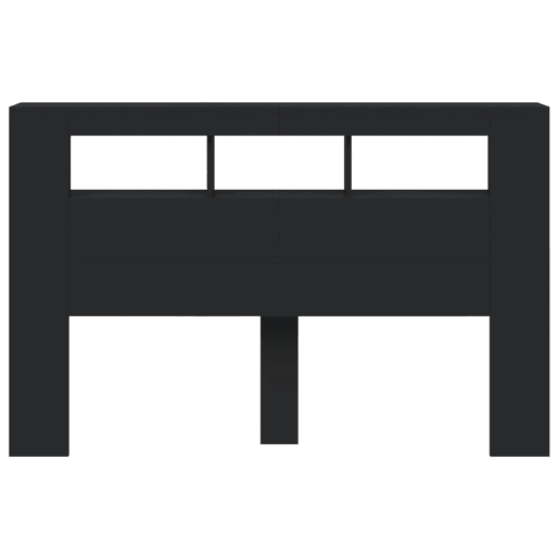 vidaXL Cabeceira cama c LEDs 160x18,5x103,5 cm deriv. madeira preto