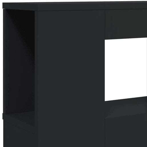 vidaXL Cabeceira cama c LEDs 160x18,5x103,5 cm deriv. madeira preto