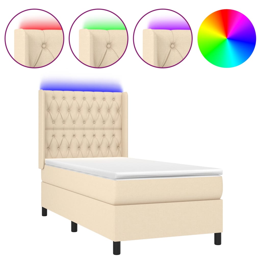 Cama box spring 100x200 Crema