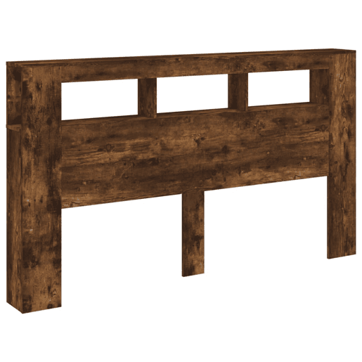 vidaXL Cabeceira c LEDs 180x18,5x103,5 cm carvalho fumado vidaXL Cabeceira c LEDs 180x18,5x103,5 cm carvalho fumado