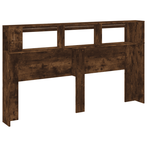vidaXL Cabeceira c LEDs 180x18,5x103,5 cm carvalho fumado vidaXL Cabeceira c LEDs 180x18,5x103,5 cm carvalho fumado