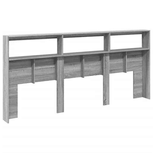 vidaXL Armário de cabeceira c luzes LED 220x17x102 cm cinzento sonoma vidaXL Armário de cabeceira c luzes LED 220x17x102 cm cinzento sonoma