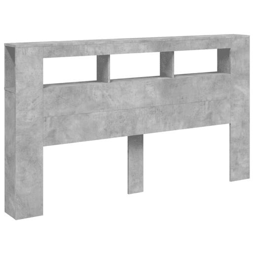 vidaXL Cabeceira c LEDs 180x18,5x103,5 cm cinzento-cimento vidaXL Cabeceira c LEDs 180x18,5x103,5 cm cinzento-cimento