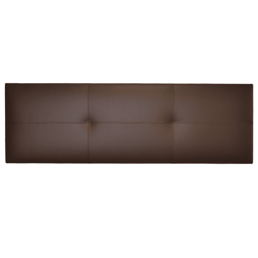 Cabeceira Isabella para cama de casal em couro sintético marrom chocolate 165x52