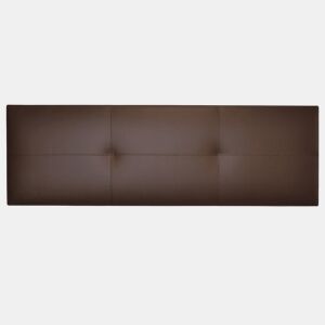 Cabeceira Isabella para cama de casal em couro sintético marrom chocolate 165x52