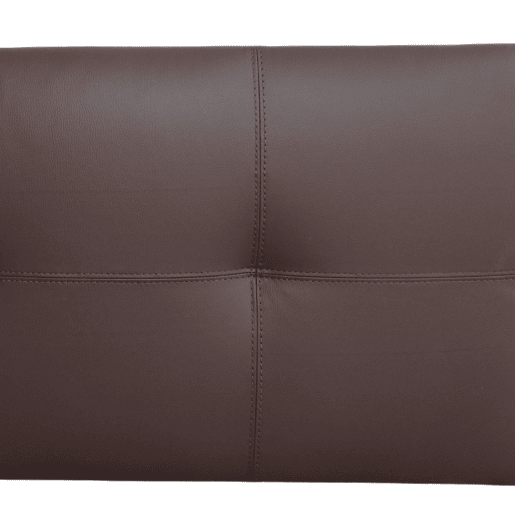 Cabeceira Isabella para cama de casal em couro sintético marrom chocolate 165x52