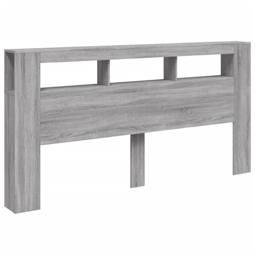 vidaXL Cabeceira c LEDs 200x18,5x103,5 cm deriv. madeira cinza sonoma vidaXL Cabeceira c LEDs 200x18,5x103,5 cm deriv. madeira cinza sonoma