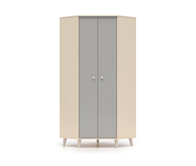 Armario de esquina 2 puertas alycia beige y gris