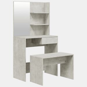 vidaXL Conjunto toucador 74,5x40x141 cm cinzento cimento
