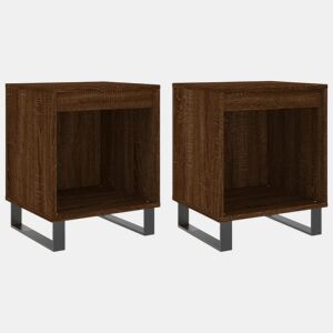 vidaXL Mesas de cabeceira 2 pcs derivados de madeira carvalho castanho