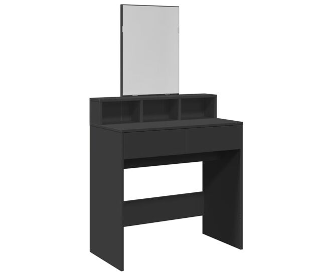 Vidaxl tocador con espejo negro 80x41x144,5 cm