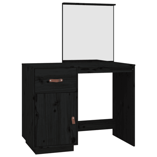 vidaXL Toucador 95x50x134 cm madeira de pinho maciça preto vidaXL Toucador 95x50x134 cm madeira de pinho maciça preto