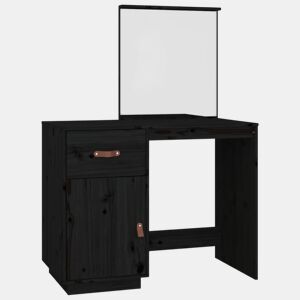vidaXL Toucador 95x50x134 cm madeira de pinho maciça preto